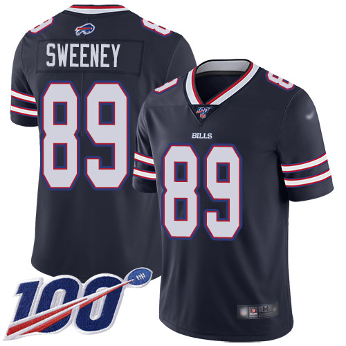 Men Buffalo Bills #89 Tommy Sweeney Limited Navy Blue Inverted Legend 100th Season NFL Jersey